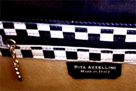 "Rita Azzellini"  la griffe di uno dei top stilisti Italiani di borse in pelle attualmente nel mercato del lusso nel mondo, dall'obbligato passo del tirocinio fino alla stretta collaborazione, a cavallo con il nuovo Secolo, il percorso di Rita si chiude con la definitiva maturazione professionale e, quindi, con la conseguente necessit di personalizzare le proprie idee con una nuova griffe che porta il suo nome