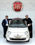 Luca De Meo, CEO Fiat Automobiles, e Sergio Marchionne, CEO Fiat Group Automobiles, con Fiat 500 (2007) Giovanni Agnelli founded Fiat in 1899 with several investors and led the company until his death in 1945, while Vittorio Valletta administered the day-to-day activities of the company. Its first car the 3 ½ CV (of which only eight copies were built, all bodied by Alessio of Turin) strongly resembled contemporary Benz, and had a 697 cc (42.5 cu in) boxer twin engine. In 1903, Fiat produced its first truck. In 1908, the first Fiat was exported to the US. That same year, the first Fiat aircraft engine was produced. Also around the same time, Fiat taxis became somewhat popular in Europe. By 1910, Fiat was the largest automotive company in Italy, a position it has retained since. That same year, a plant licensed to produce Fiats in Poughkeepsie, NY, made its first car. This was before the introduction of Ford's assembly line in 1913. Owning a Fiat at that time was a sign of distinction. A Fiat sold in the U.S. cost between $3,600 and $8,600, compared to US$825 the Model T in 1908